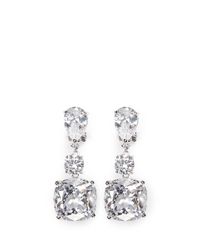 CZ by Kenneth Jay Lane | Metallic Cushion-cut Drop Earrings | Lyst
