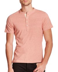 Billy Reid | Orange Pensacola Short-sleeve Henley for Men | Lyst