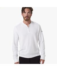 James Perse Brown Vintage Fleece Graphic Henley for men