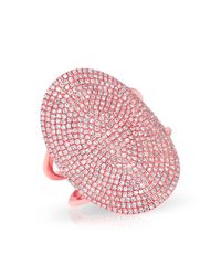 Anne Sisteron - Pink 14kt Rose Gold Diamond Oval Armor Ring - Lyst