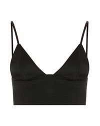 T By Alexander Wang | Black Stretch Satin Bralette | Lyst