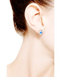 Dana Rebecca | Blue Emma Harper Oval Earrings in 14k Rose Gold | Lyst