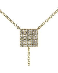 Anne Sisteron - Metallic 14kt Yellow Gold Diamond Square Lariat Necklace - Lyst