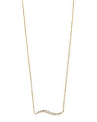 EF Collection | Metallic Diamond & 14k Yellow Gold Wave Pendant Necklace | Lyst