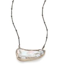 Chan Luu | Metallic 14mm-28mm White Baroque Pearl & Sterling Silver Pendant Necklace | Lyst