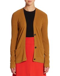 A.L.C. | Brown Phillip Ribbed Cardigan Sweater | Lyst