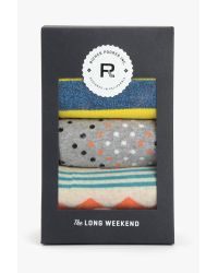 7 For All Mankind | Richer Poorer The Long Weekend 3-pack Sock Set In Yellow | Lyst