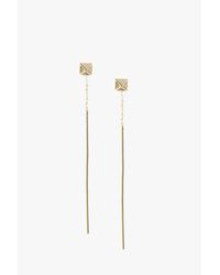 7 For All Mankind | Metallic Tai Sm Pyramid Earrings In Gold | Lyst