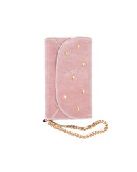 7 For All Mankind Pink Velvet Wristlet Iphone Case In Rose