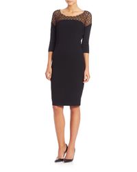 Elie Tahari | Black Suzie Lace Top Dress | Lyst