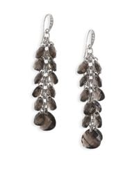 ABS By Allen Schwartz | Metallic Charmed Recolor Long Dangling Drop Earrings | Lyst
