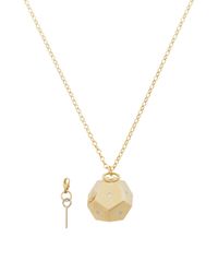 Monica Rich Kosann | Metallic 18k Yellow Gold High-polish Secret Message Box Charm Necklace | Lyst