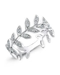 Anne Sisteron - 14kt White Gold Diamond Wreath Ring - Lyst