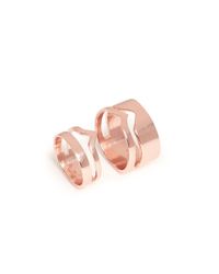 Maria Black | Metallic 'detour Fooled Heart' Twin Rose Gold Plated Ring Set | Lyst