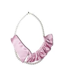 A'n'd | Pink Rose Collar Pearl Necklace | Lyst