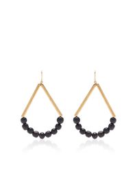 Marni | Black Dangling Horn And Metal Earrings | Lyst