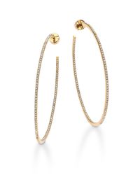 Michael Kors | Metallic Brilliance Statement Pave Goldtone Inside-outside Hoop Earrings/2.15 | Lyst