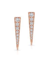 Anne Sisteron | Pink 14kt Rose Gold Diamond Dagger Earrings | Lyst