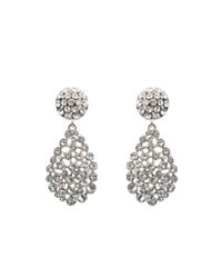 Oscar de la Renta | Metallic Pave Teardrop Earrings | Lyst