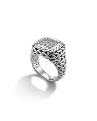 John Hardy | Metallic Small Square Ring | Lyst