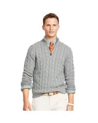 Polo Ralph Lauren | Gray Tussah Silk Half-zip Sweater for Men | Lyst