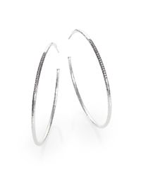 Ippolita | Metallic Stella Diamond & Sterling Silver #4 Hoop Earrings/2.25 | Lyst