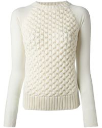 Moncler Bobble Knit Jumper in White | Lyst