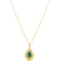 Arman Sarkisyan | Metallic Gold La Fleur Oval Locket With Emerald Center | Lyst
