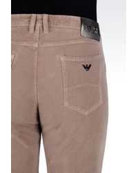 Armani Jeans | Gray Skinny Fit 5-pocket Trousers In Velvet | Lyst