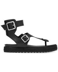 black flatform thong sandals
