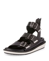 Lyst - Givenchy Swiss Gladiator Leather Sandal in Black for Men