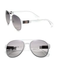 Fendi | White Colorblocked 55mm Aviator Sunglasses | Lyst