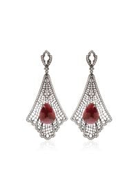 Loree Rodkin | Red Art Deco Spiderweb Earrings | Lyst
