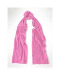 Polo Ralph Lauren | Pink Cable-knit Cashmere Scarf | Lyst
