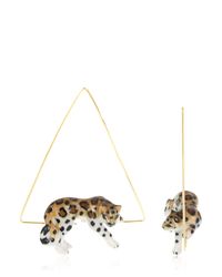 Nach | Metallic Laying Leopard Earrings | Lyst
