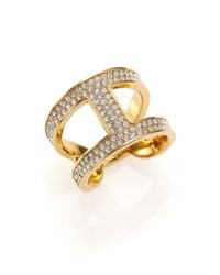 Michael Kors | Metallic Heritage Maritime Pavé Open Ring | Lyst