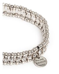 Philippe Audibert | White Amelia Bead And Small Crystal Elasticated Bracelet | Lyst