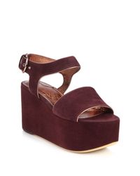 Ferragamo | Purple Lucrezia Suede Platform Sandals | Lyst