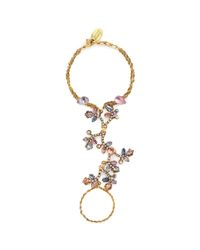 Erickson Beamon | Multicolor 'botanical Garden' Swarovski Crystal Floral Chain Bracelet | Lyst