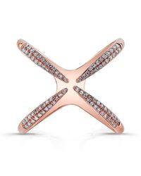 Anne Sisteron - Pink 14kt Rose Gold Diamond Claw Ring - Lyst