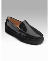 Tod's | Black Gommini Patent Leather Drivers | Lyst