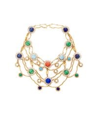 Carole Tanenbaum | Metallic 1950S Signed Original By Robert Gold Necklace With Multi Cabochons And Diamante | Lyst