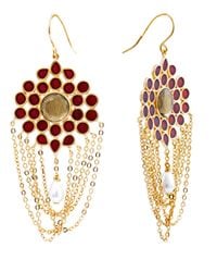 Isharya | Red Vintage Rani Round Wine Earrings | Lyst
