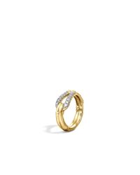 John Hardy | Metallic Bamboo Ring In 18k Gold With Diamonds | Lyst