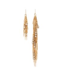 Assad Mounser | Metallic 'reverb' Fringe Pearl Assymetric Earrings | Lyst