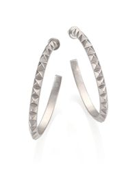 Eddie Borgo | Metallic Pyramid Tennis Small Hoop Earrings/1.5 | Lyst