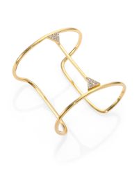 Elizabeth and James | Metallic Valencia Pave White Topaz Cuff Bracelet | Lyst