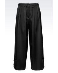 Emporio Armani | Black Runway Trousers In Techno Duchesse | Lyst