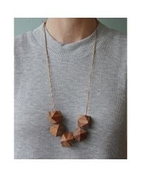 Spectrum | Brown Faceted Wood Necklace | Lyst