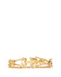 Alexander McQueen | Metallic Clear Crystal Skeleton Bracelet | Lyst